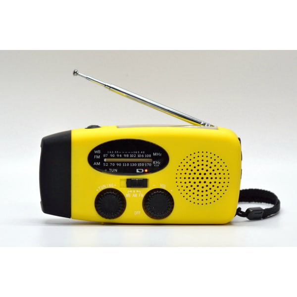 All-in-one Solar Hand Crank Generator Radio taskulamppu Matkapuhelimen lataus hätätilanteessa yellow