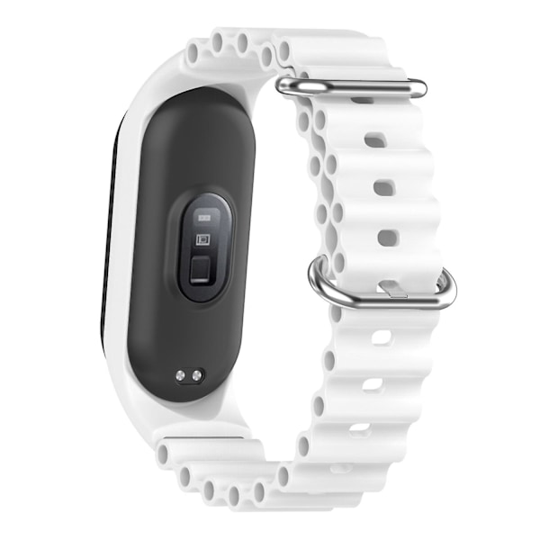 Til Xiaomi Mi Band 3/4/5/6/7 Urrem Blødt Silikone Rem Med Urkasse White, White H Xiaomi Mi Band 3