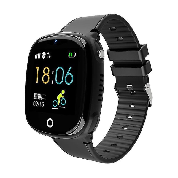 Hw11 Ip67 Vandtæt Smart Watch Gps Tracking Sikkerhedshegn Sos Call Black