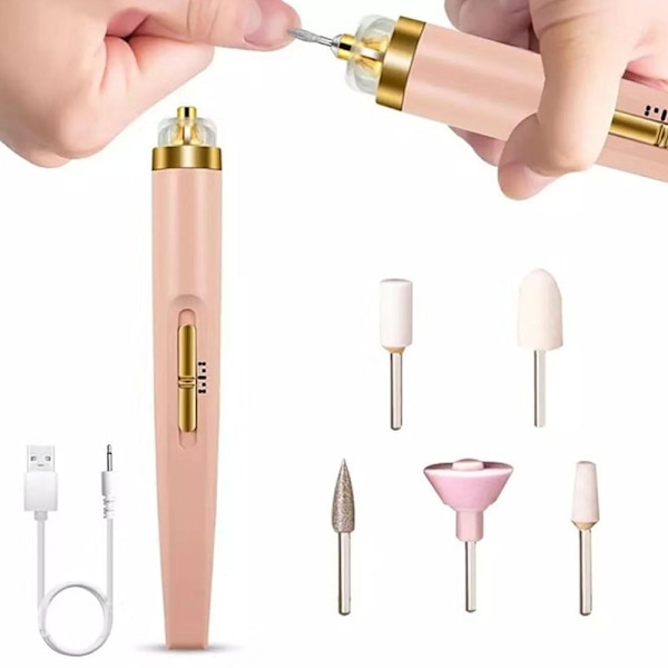 Sähköinen kynsiviila - Erityinen hiomakone kynsien poistamiseen ja kuolleen ihon poistamiseen pink