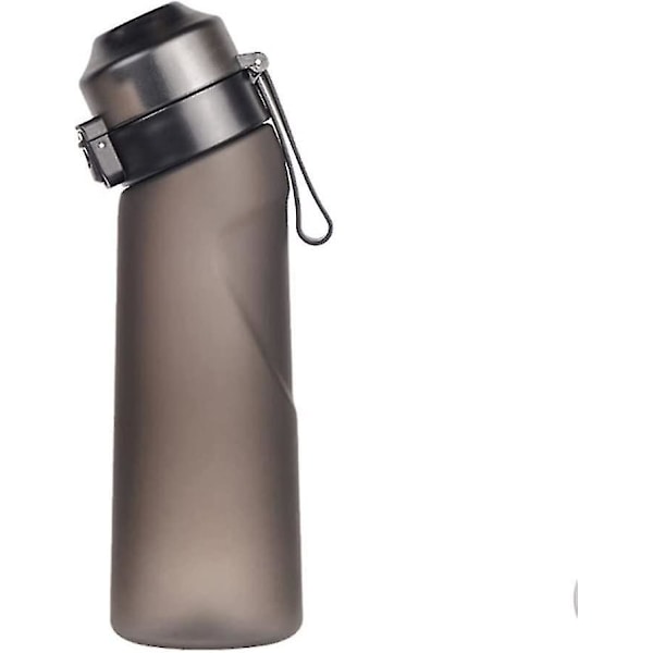 Fruktdoft luktande vattenflaska med sugrör, BPA-fri och läcksäker gymflaska idealisk för fitness och utomhus(650 ml) Black 650ml