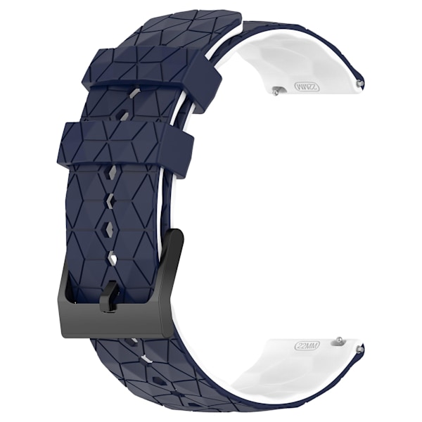 Klokkearmbånd for Huami Amazfit GTR 4 46mm, Fotballmønster Dual-color 22mm Silikonklokkebånd Midnight Blue  White