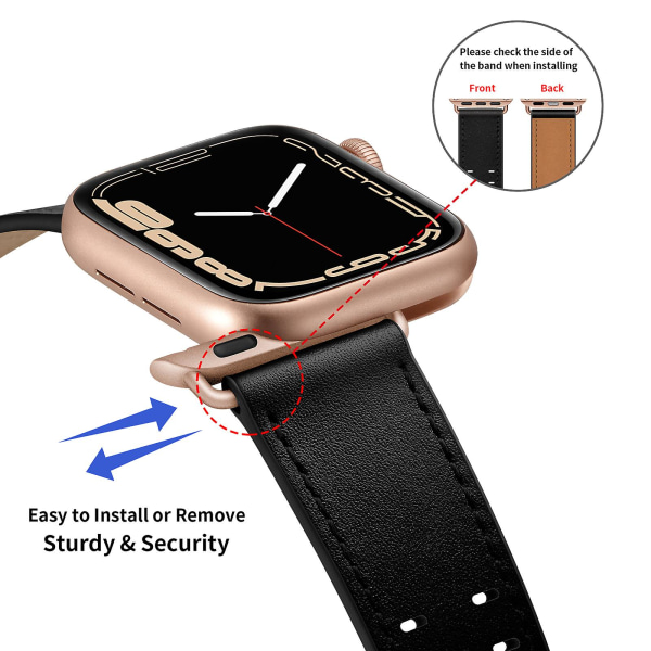 Business skinnrem for Apple Watch Ultra 49mm 8 7 45mm 41mm Høykvalitets armbånd for Iwatch 6 5 4 3 Se 38mm 40mm 42mm 44mm For 38mm 40mm 41mm Black 3