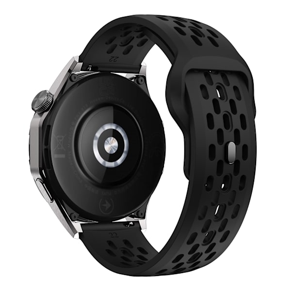 För Garmin vivoactive 5 / Venu 2 Plus Silikonklockarmband 20mm ihålig justerbar rem Black