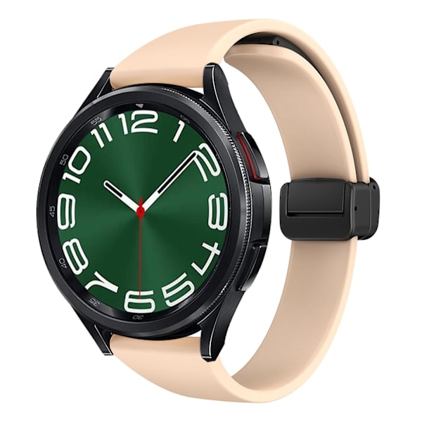 Silikone Remme til Samsung Galaxy Watch6 / Watch6 Classic / Watch 5 Pro / Watch4 Classic, Magnetisk Foldespænde 20mm Rem Pink