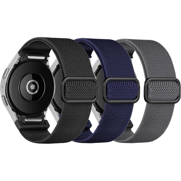 Elastisk rem til Galaxy Watch 7/6/5/4 40mm 44mm/5 Pro rem 45mm/Watch 6/4 Classic remme 46mm 42mm 47mm 43mm/FE Mænd/Kvinder, Ingen mellemrum One Click Nylon