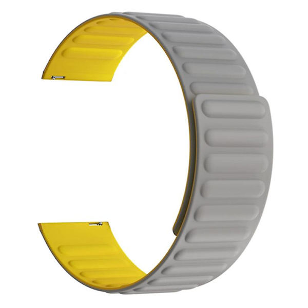 Silikoninen 20 mm:n magneettinen urheiluranneke Huami Amazfit Gts 4/3/2/1/mini -kellolle Grey Yellow