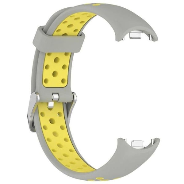 Dualfarget justerbar håndleddsrem i silikon for Xiaomi Smart Band 8 Grey Yellow