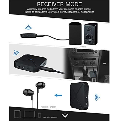 Bluetooth-mottaker 2-i-1 trådløs Bluetooth 4.2 lydsender