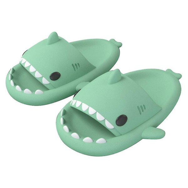 Shark Hjemmesko Shark Cloud Hjemmesko Cloud Shark Slides Søde haj hjemmesko til kvinder Anti-slip Nyhed Åben tå slides Light Green 44-45