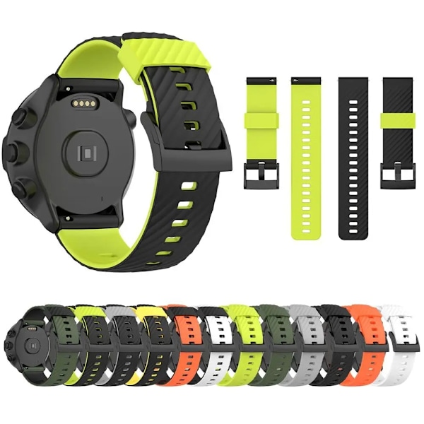 Sopii Suunto 7 -silikonirannekkeeseen suunto 9/9 Baro spartan sport -vaihtohihna Black and yellow