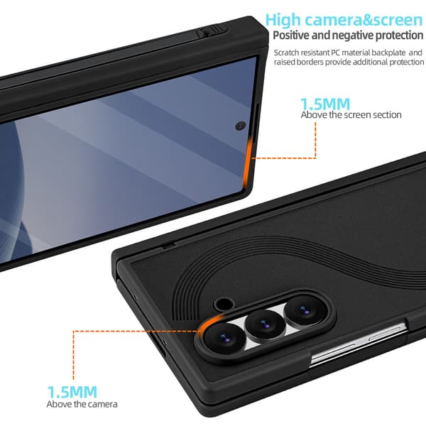 Fodral för Samsung Galaxy Z Fold7, med penna och insynsskydd Light blue Compatible For Galaxy Z Fold7