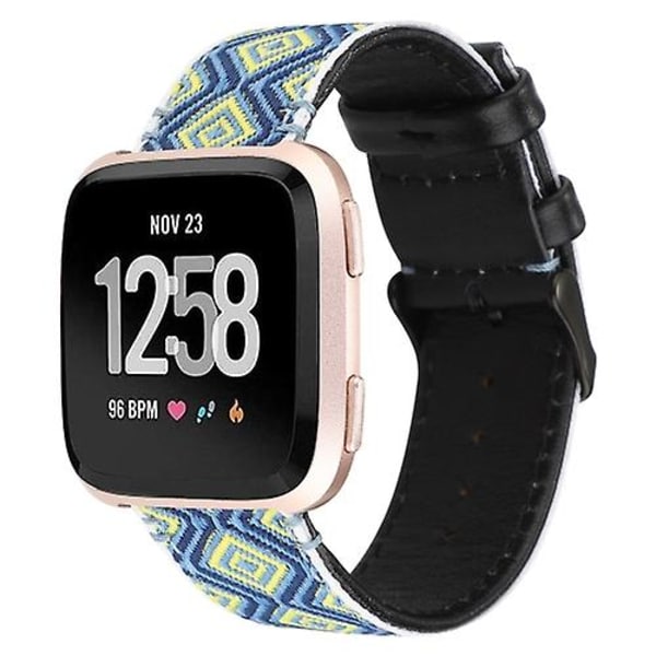 For Fitbit Versa etnisk stil klokkebånd i ekte skinn LEQ Rural