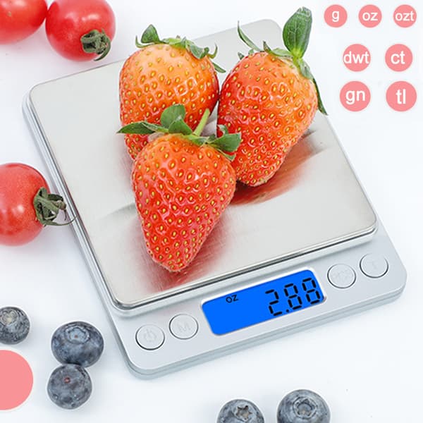 Genopladelig digital LCD-vægt 500g, 0.1g