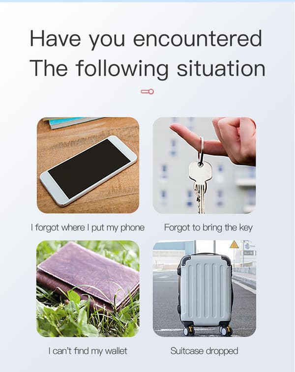 Anti-Lost Enhed Smart Rund Bluetooth Sort