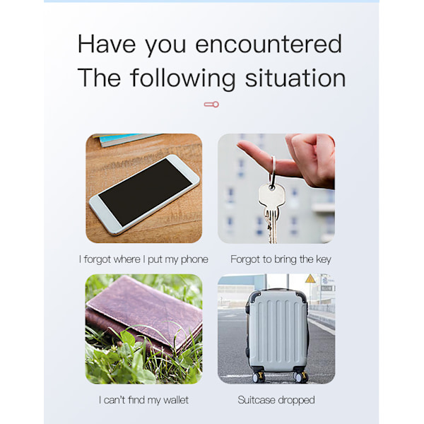 Anti-tapt Enhet Smart Rund Bluetooth Hvit