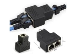Rj45 Splitter Adapter 1 til 2 Dual Female Port Cat 5/Cat 6 Lan Ethernet Socket Splitter Adapter Sort