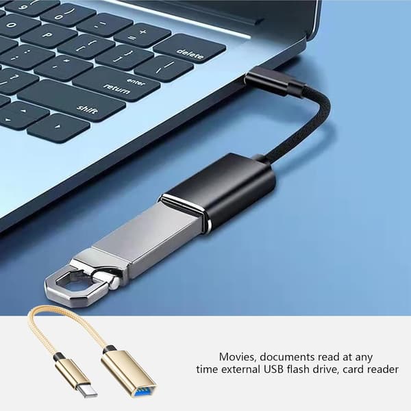 Sovittimet USB naaras-TYPE-C OTG-kaapeli (pinkki)