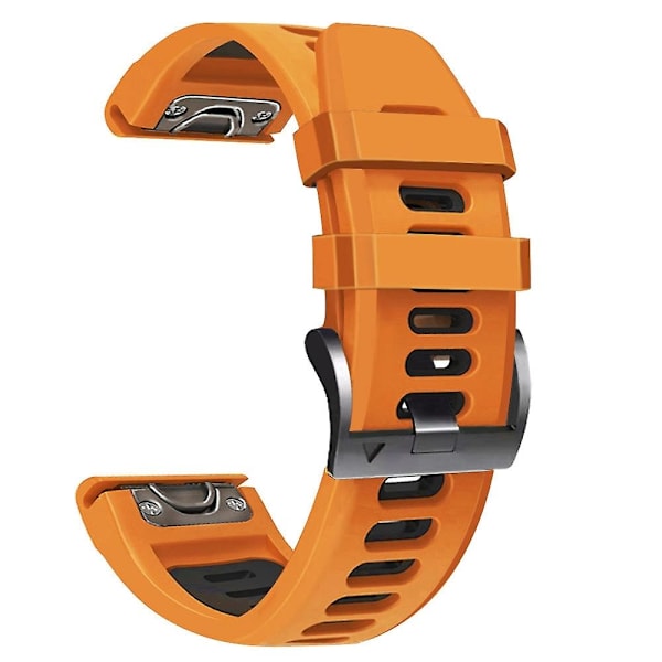 26mm Silikonihihna Garmin Descent MK2i -kellolle Orange Black