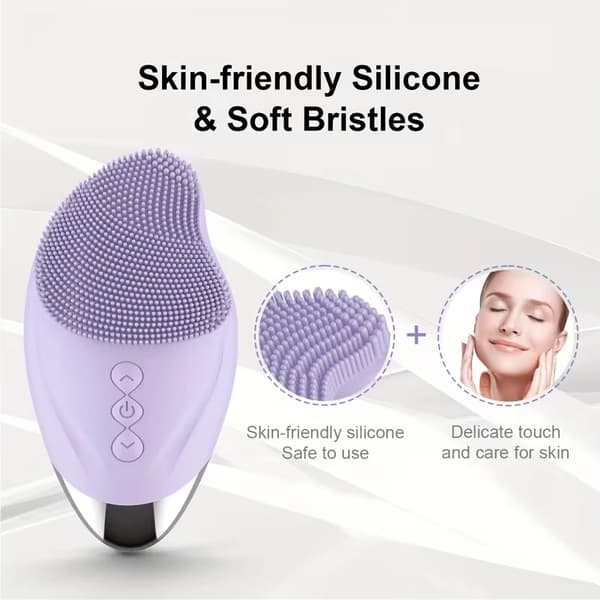 Ansigtsrensebørste - Med massage og vibration (Pink)