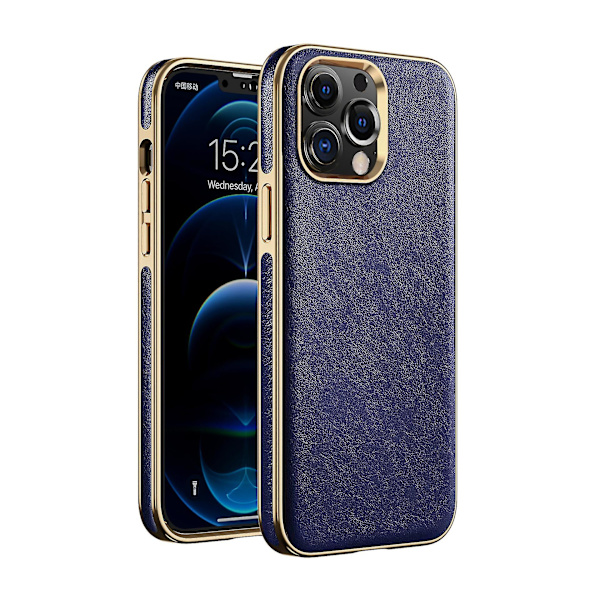 Beskyttelsesetui i læder iPhone 13 Blue