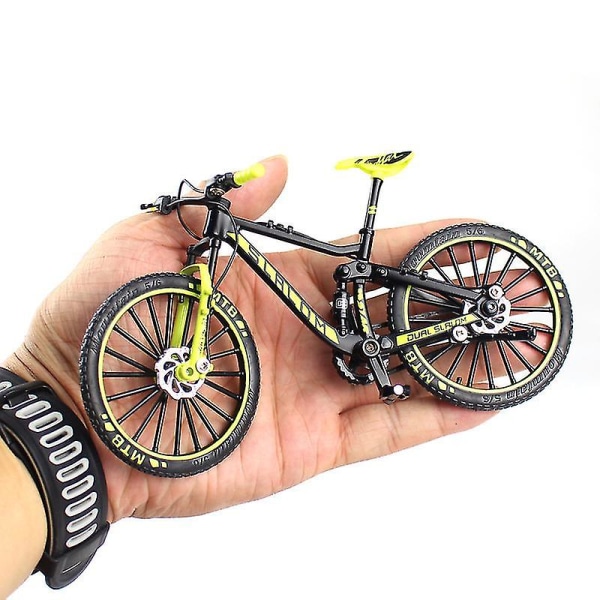 Legering Cykel Skalmodell Desktop Simulering Ornament Finger Mountain Bikes Toy Green