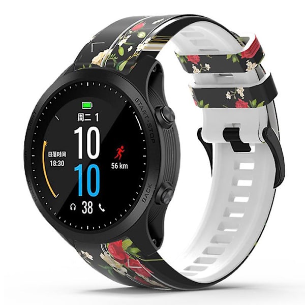 Hurtigudløselig urrem i silikone med trykt mønster til Garmin Forerunner 965/955/945/935 Style G