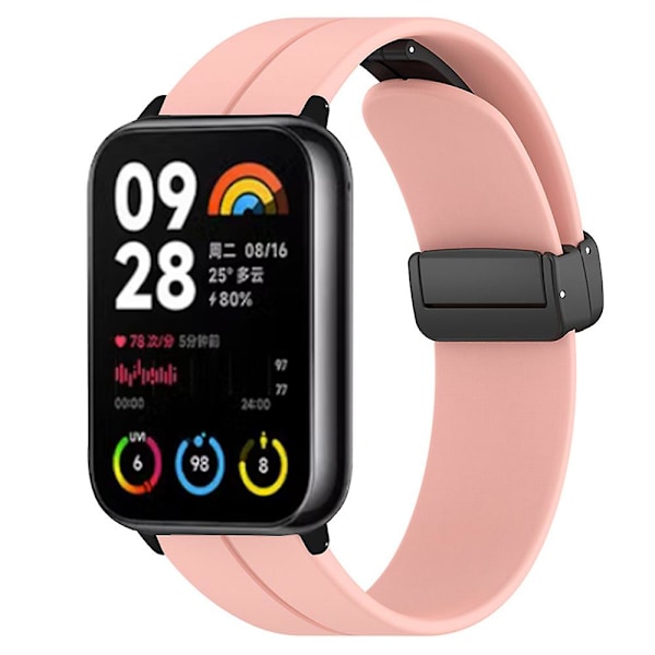 Silikoniranneke Xiaomi Smart Band 8 Pro -älykelloon, magneettisella taittolukolla Pink