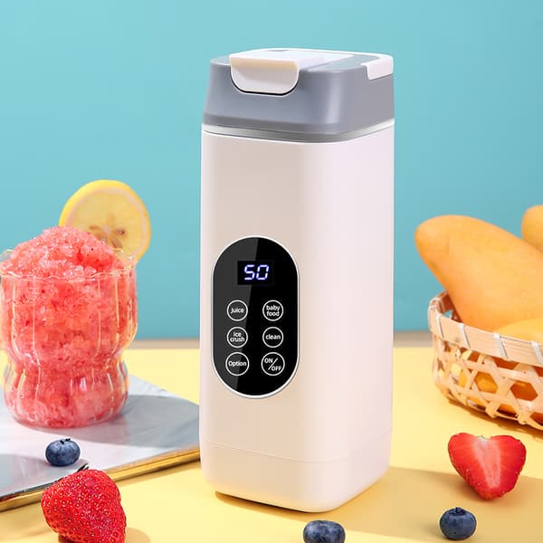 Juicer 420Ml Usb-opladning, selvrensende med 12-bladet klinge (hvid)