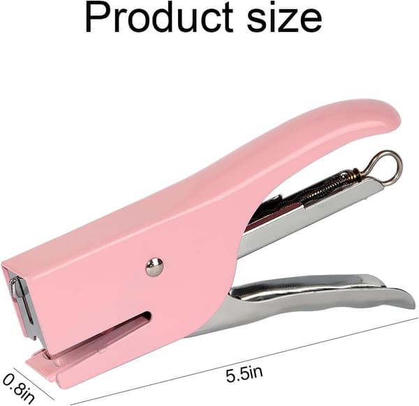 Pink Metalhæftemaskine og Tapeholder Sæt til Kontor Skole Studerende