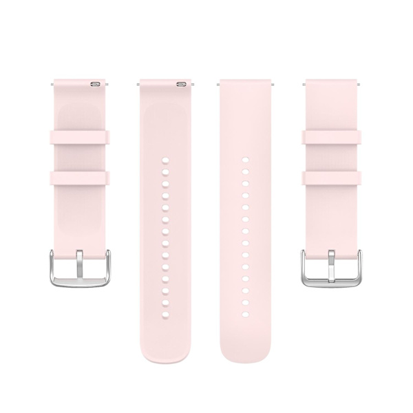 Samsung Galaxy Watch 5 Pro 45mm/Huami Amazfit Bip 3/3 Pro -silikoniranneke 20mm säädettävä rannehihna Light Pink Silver Buckle