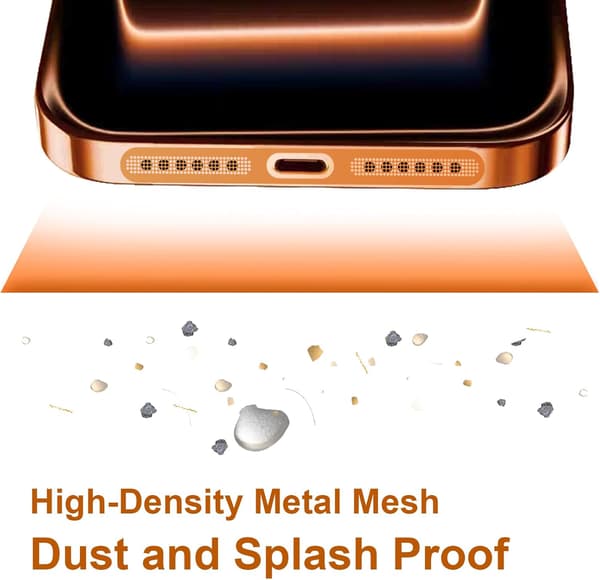 10 kpl USB C -pölysuoja, kaiuttimen pölytiivis verkko iPhone 17 Prolle Orange