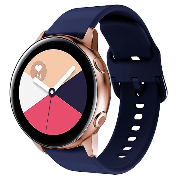 För Samsung Galaxy Watch 5 40mm/44mm/Watch 5 Pro 45mm/Watch4 40mm/44mm/Watch4 Classic 42mm Fyrkantigt Spänne Design Silikon Armband handledsrem Midnight Blue