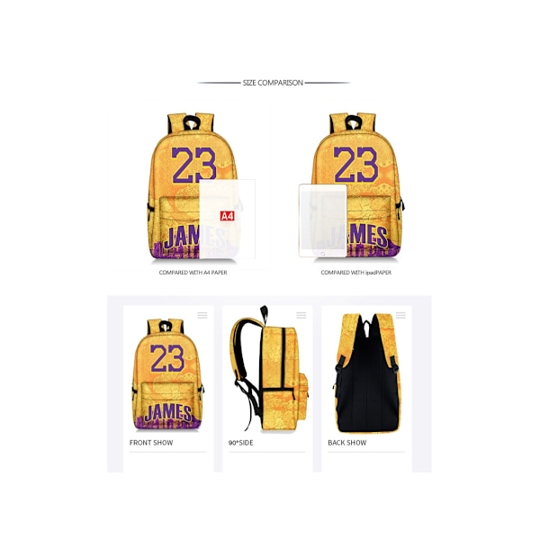 Basketball Print Rygsæk til Studerende-11