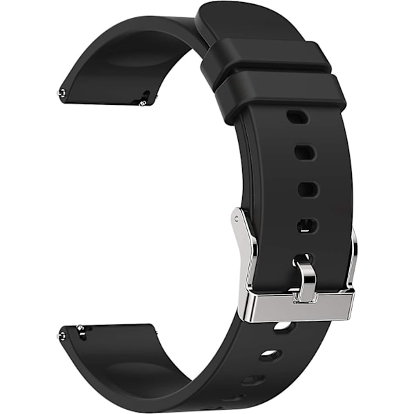 Smartklokkeremmer, 20 mm utskiftbare, justerbare smartklokkeremmer Black