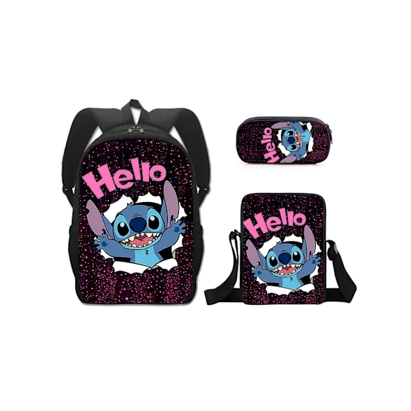 Stitch Student Ryggsekk Tredelt Sett-1