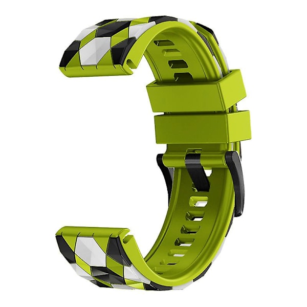 For Garmin Fenix 7/Descent G1/Epix Gen2 Silikone Urrem Fodboldmønster 22mm TPE Urrem Green