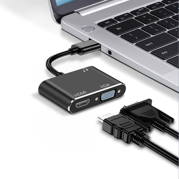 Usb 3.0 til Hdmi+Vga/Lydadapter Svart