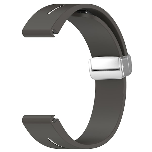 20mm dobbeltfarget silikon magnetisk sølvspenne klokkestropp for Samsung Galaxy Watch 6/6 Classic/5/4 Grey White