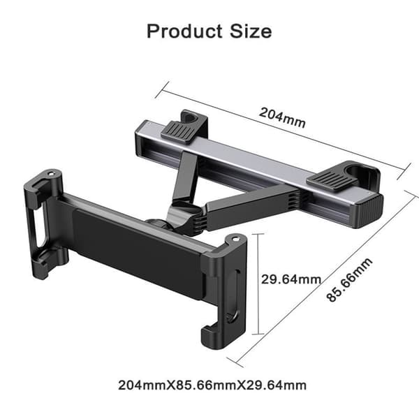 Bil Tablet Holder, Montering på Nakkestøtte til Bagsæde, Maks. Greb 4-13 tommer