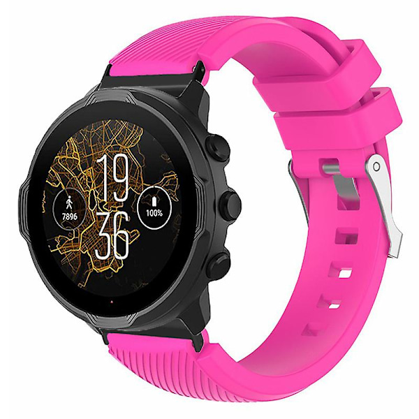 24mm Twill Texture Silikonurrem til Suunto Spartan Sport Wrist Hr Baro / Suunto 7 Rose