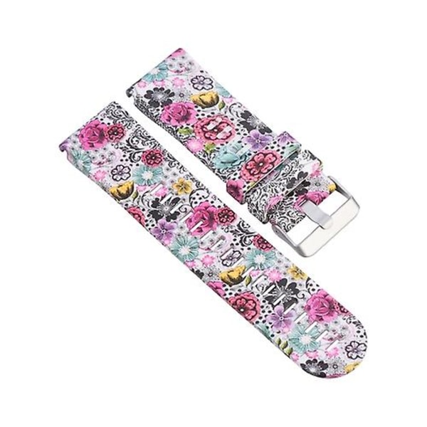 För Garmin Fenix ​​5x 26mm / Fenix3 Hr Silicone Watch Band PNB Colorful Flowers)