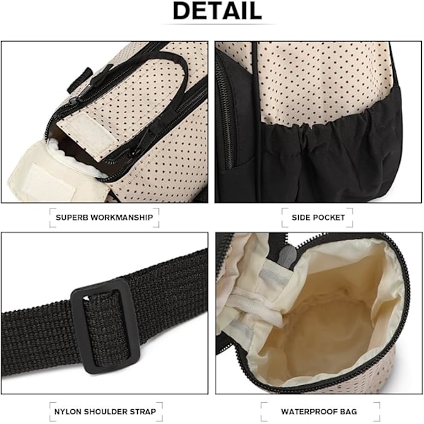 5 stk./sæt, Trendy Polka Dot Multifunktionel Mor Taske, Stor Kapacitet Crossbody Mor Taske - Sort