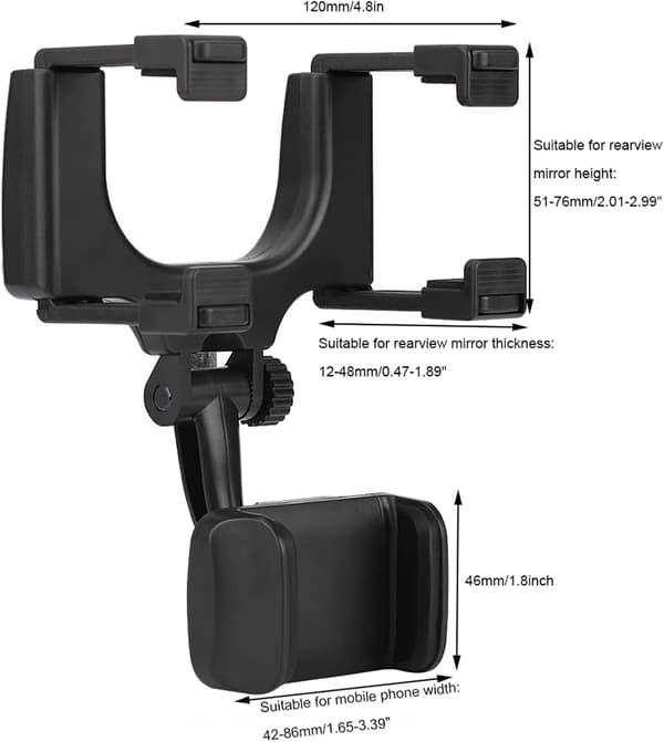 Bakspejl Bilmontering Greb Clip, Universal til iPhone Samsung HTC GPS Smartphone