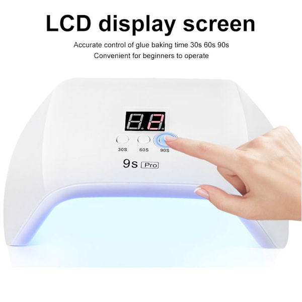 24 Led Neglelampe, Uv Led Negletørrer Lys Til Gel Neglelak, 3 Timer Indstillinger Pink