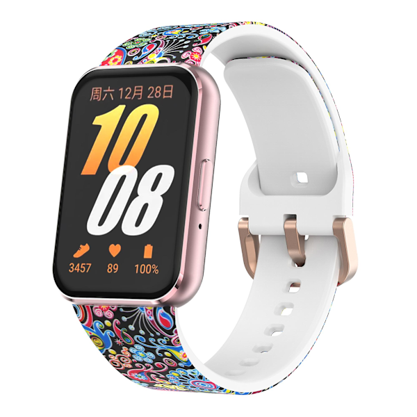 For Samsung Galaxy Fit3 mønstertrykk silikonrem erstatningsklokkebånd Colorful Jellyfish