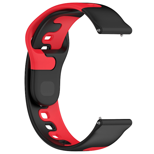 Til Samsung Galaxy Watch6 / Watch6 Classic / Watch 5 / 5 Pro / Watch4 Classic Dual Color Watch Strap 20mm Silikone Watchband Black  Red