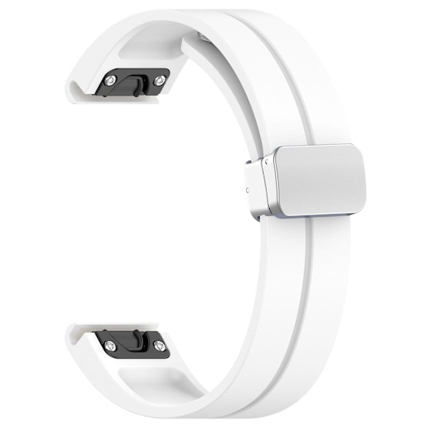 Silikone 26mm folde spænde urrem til Garmin Fenix 7x/7x Solar/tactix 7 Pro White