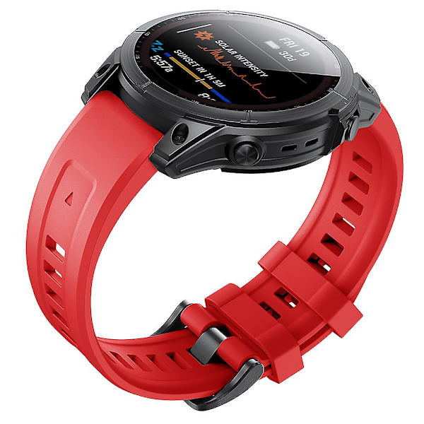 KLB-LWGJ-001 För Garmin Fenix 7 / 7 Pro Remband Ersättning QuickFit 22mm Silikon Armband Red