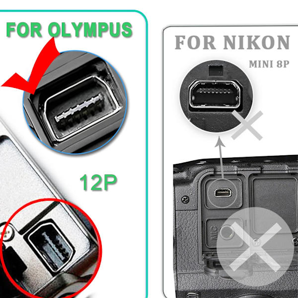 Adaptere CB-USB6 12P til USB Type C OTG-kabel, for Olympus E330, E-410, E-510, E520